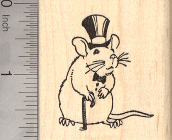 Dapper Rat Rubber Stamp