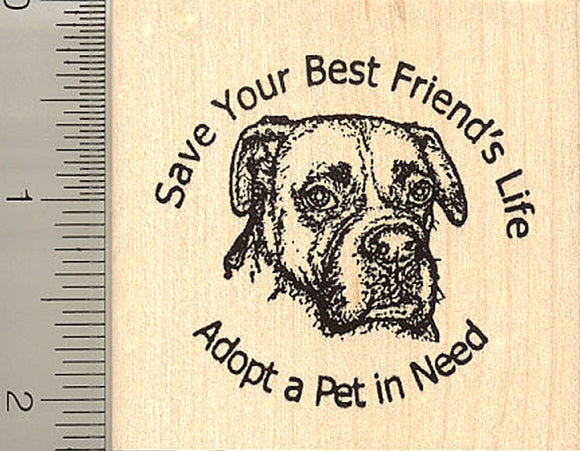 Adopt a Pet (Boxer Dog Rescue) Rubber Stamp