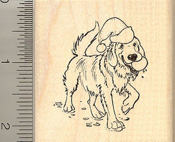 Christmas Labrador Retriever Rubber Stamp