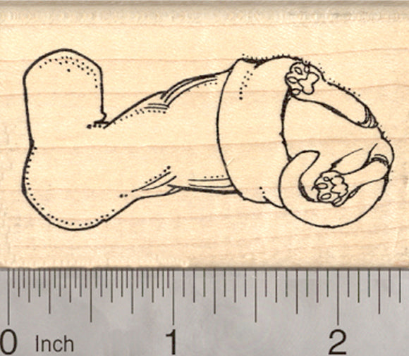Cat Inside Christmas Stocking Rubber Stamp
