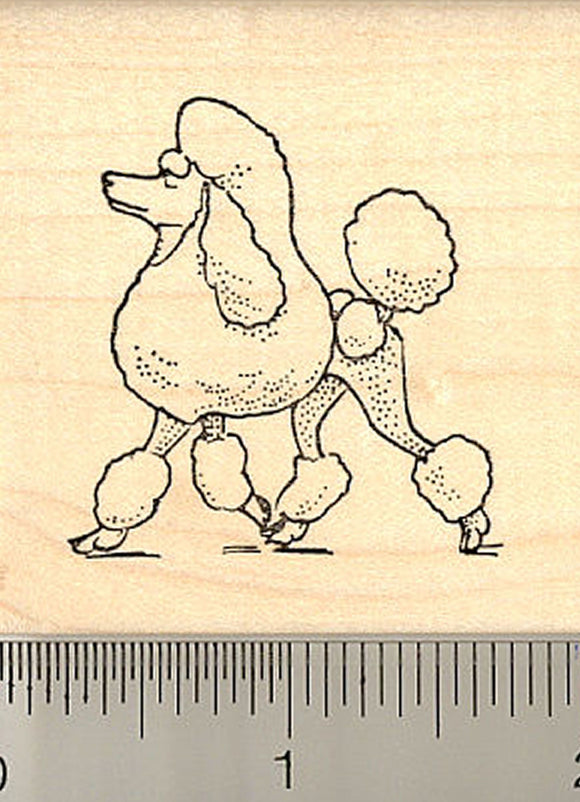 Poodle Dog Rubber Stamp