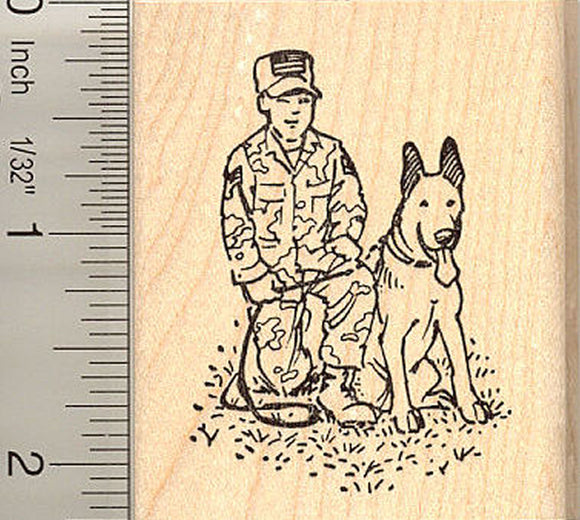 Military Dog Rubber Stamp