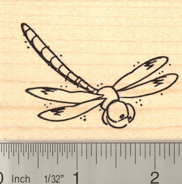 Happy Dragonfly Rubber Stamp