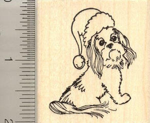 Christmas Shih Tzu Rubber Stamp