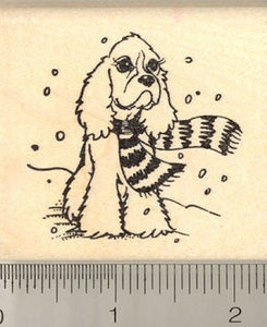 Cocker Spaniel in the Snow Rubber Stamp