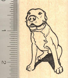 Pitbull Dog Rubber Stamp