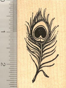 Peacock Feather Rubber Stamp