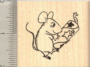 Fourth of July Mouse Rubber Stamp