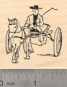 Horse with Driver Rubber Stamp