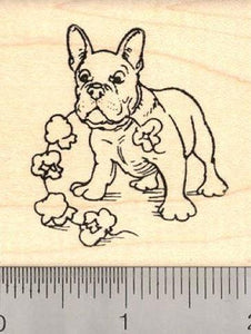 French Bulldog Dog Christmas Rubber Stamp