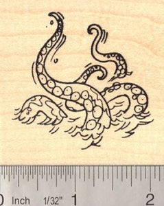 Kraken "sea monster" Giant Squid Rubber Stamp