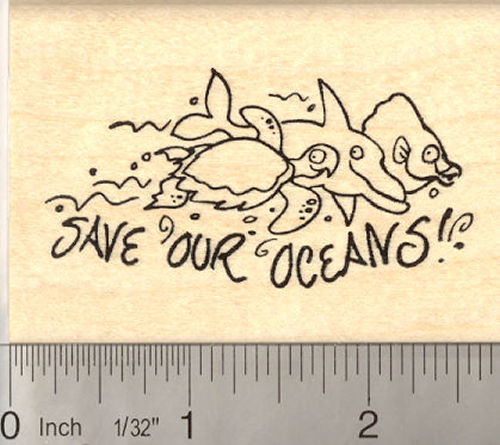 Save our Oceans Rubber Stamp