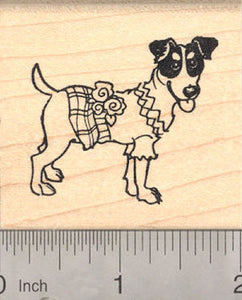 Parson Russell Terrier in Dress Rubber Stamp