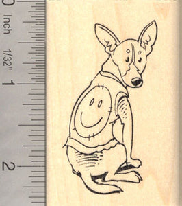 Smiley Face Dog Rubber Stamp