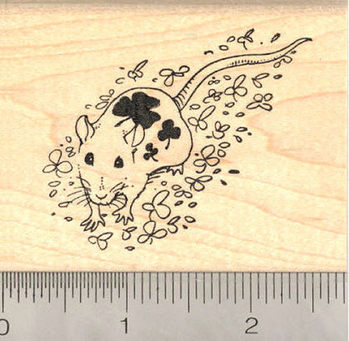 St. Patrick's Day Rat Rubber Stamp