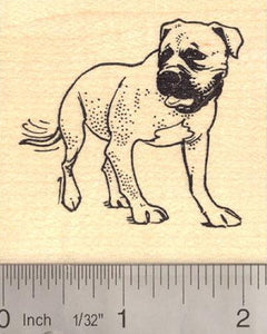 Happy Mastiff Dog Rubber Stamp