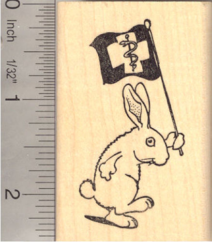 Veterinarian Appreciation Bunny Rabbit Rubber Stamp