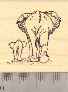 Elephant with Baby Rubber Stamp