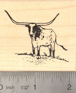 Texas Longhorn Cattle Rubber Stamp