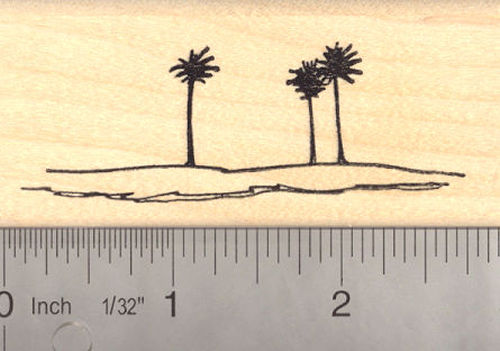 Palm Trees on the Horizon (Scene) Rubber Stamp