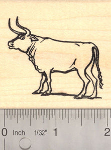 Auroch Cattle Rubber Stamp (Extinct Megafauna)