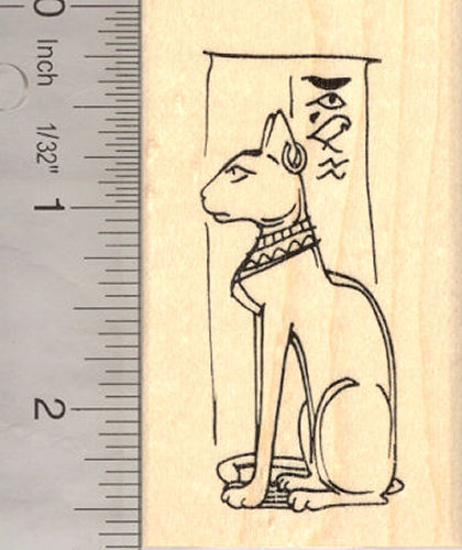 Bastet, Egyptian Feline Goddess Rubber Stamp