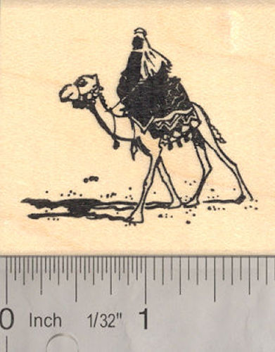 Camel Rider in Desert Rubber Stamp