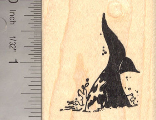 Right Whale Tail Rubber Stamp