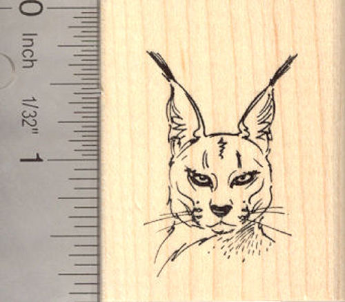 Caracal Face Rubber Stamp