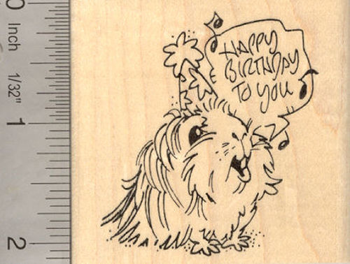 Birthday Guinea Pig Rubber Stamp