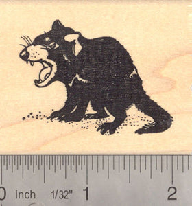 Tasmanian Devil, Australian Marsupial Rubber Stamp