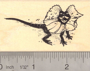 Frilled Lizard Reptile Rubber Stamp Australian Wildlife