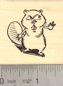 Angry Beaver Rubber Stamp Mascot