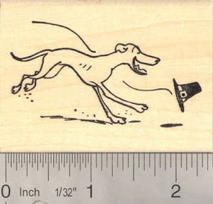 Greyhound Thanksgiving Rubber Stamp