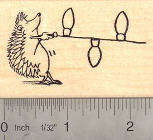Hedgehog Christmas Rubber Stamp