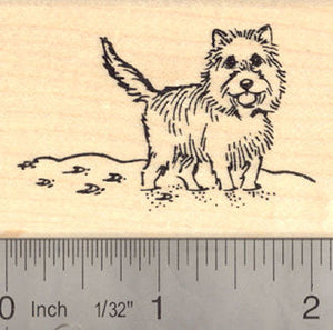 Cairn Terrier in Snow Winter Rubber Stamp