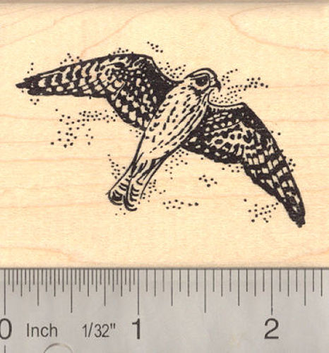 Falcon in Flight Rubber Stamp