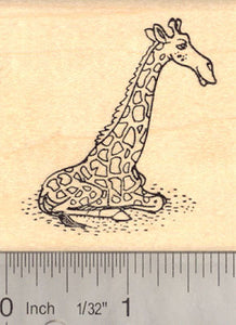 Sitting Giraffe Rubber Stamp, African Wildlife