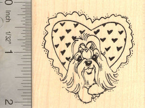 Shih Tzu Dog Valentine Rubber Stamp