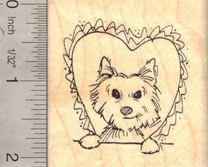 Westie Valentine's Day Rubber Stamp West Highland White Terrier