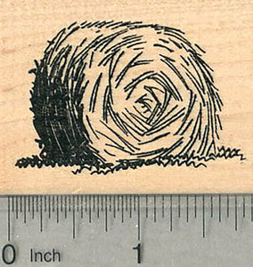 Round Hay Bale Rubber Stamp