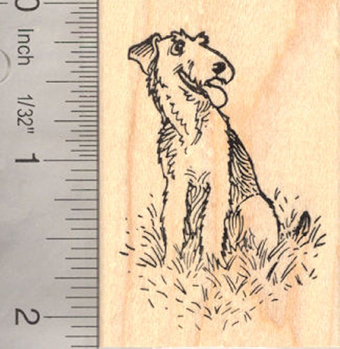 Airedale Terrier Dog Rubber Stamp