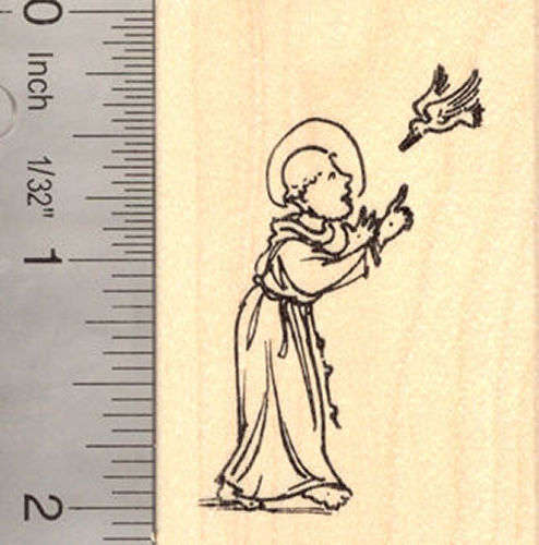 Saint Francis of Assisi, Patron Saint of Animals Rubber Stamp