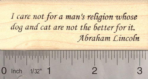 Abraham Lincoln Animal Welfare Word Rubber Stamp
