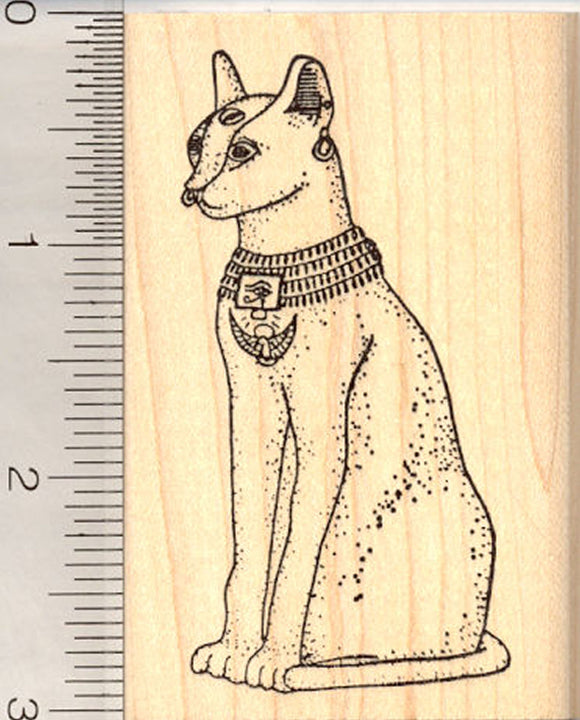 Bastet Rubber Stamp, Egyptian Cat Goddess, AKA Bast