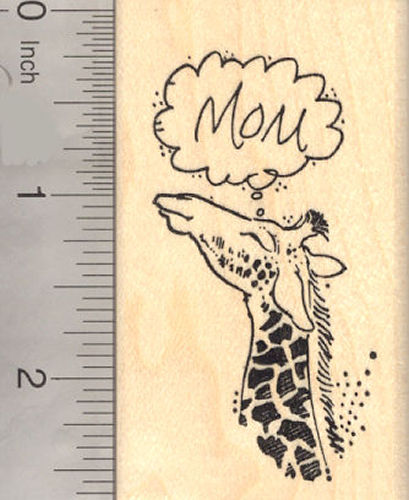 Mother's Day Giraffe Rubber Stamp