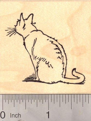 Cat Sitting Rubber Stamp
