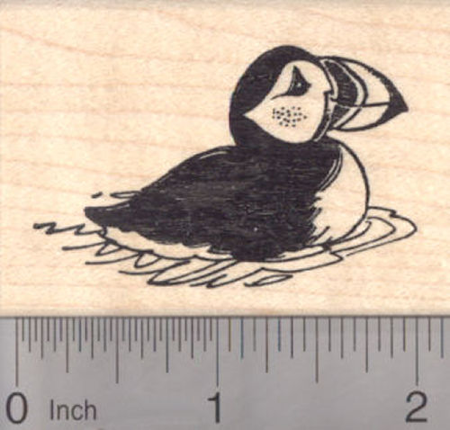 Puffin Rubber Stamp, Auk, Pelagic Seabird