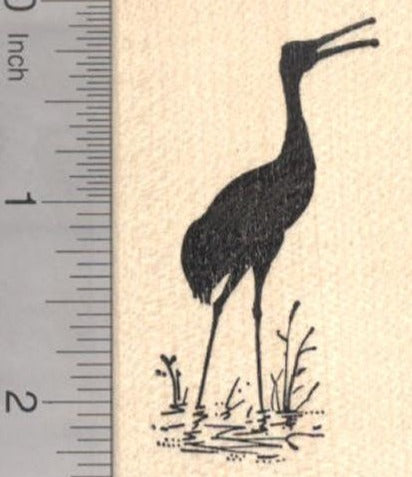 Crane Rubber Stamp, Heron Silhouette