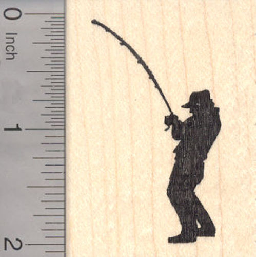 Fishing Fisherman Silhouette Rubber Stamp, Reeling in a fish RubberHedgehog Rubber Stamps Fishing Fisherman Silhouette Rubber Stamp, Reeling in a fish RubberHedgehog Rubber Stamps